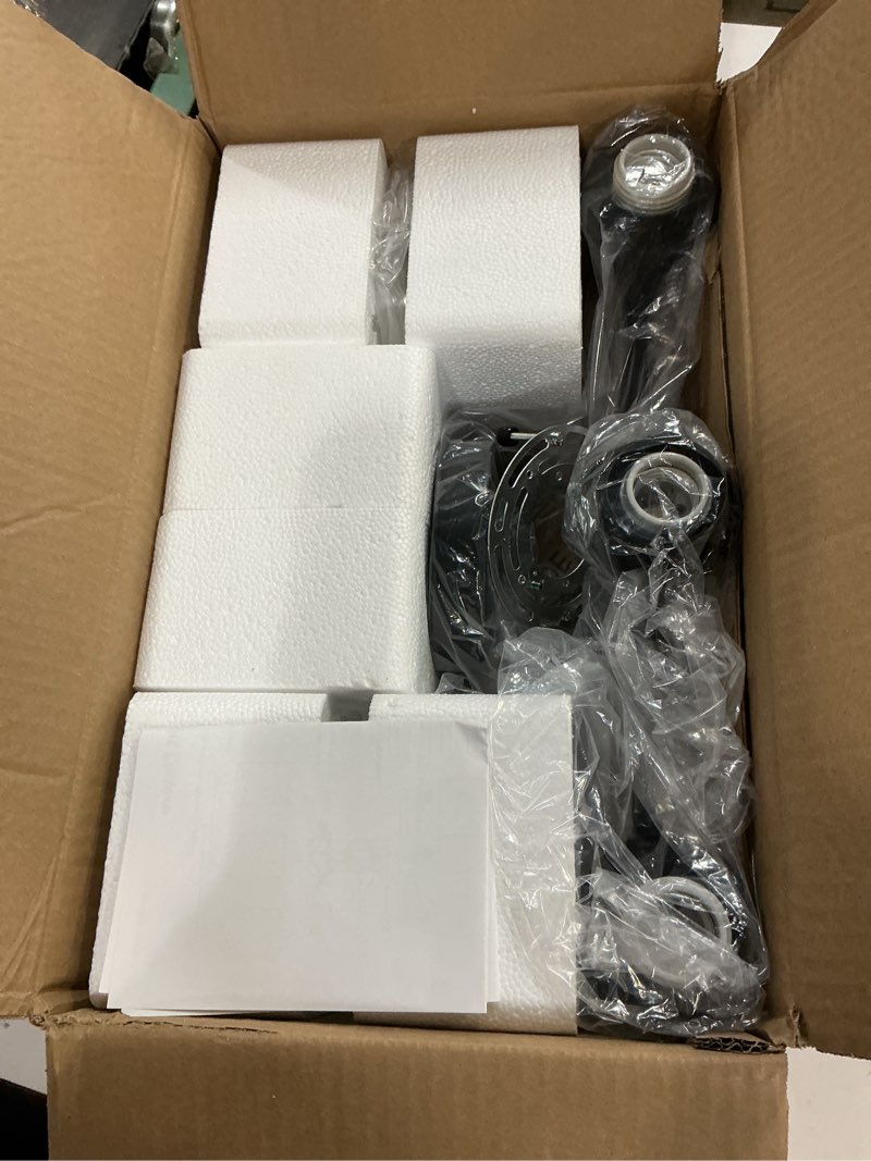 Condition photo showing Good Condition for 3-light bathroom light fixtures, 17.23" black modern vanity lights with clear glass shade, bathroom wall lamp for mirror kitchen living room hallway cabinet porch matte black 3-light