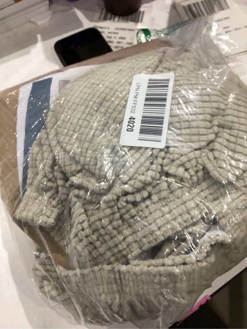 Condition photo showing item condition for Turquoize 2 Piece Chair Covers Chair Slipcovers for Living Room Small Armchair Chair Cover with Arms Washable Furniture Cover for Chairs Feature Thick Jacquard Fabric (Small Armchair, Island Fossi) Small Armchair Island Fossi