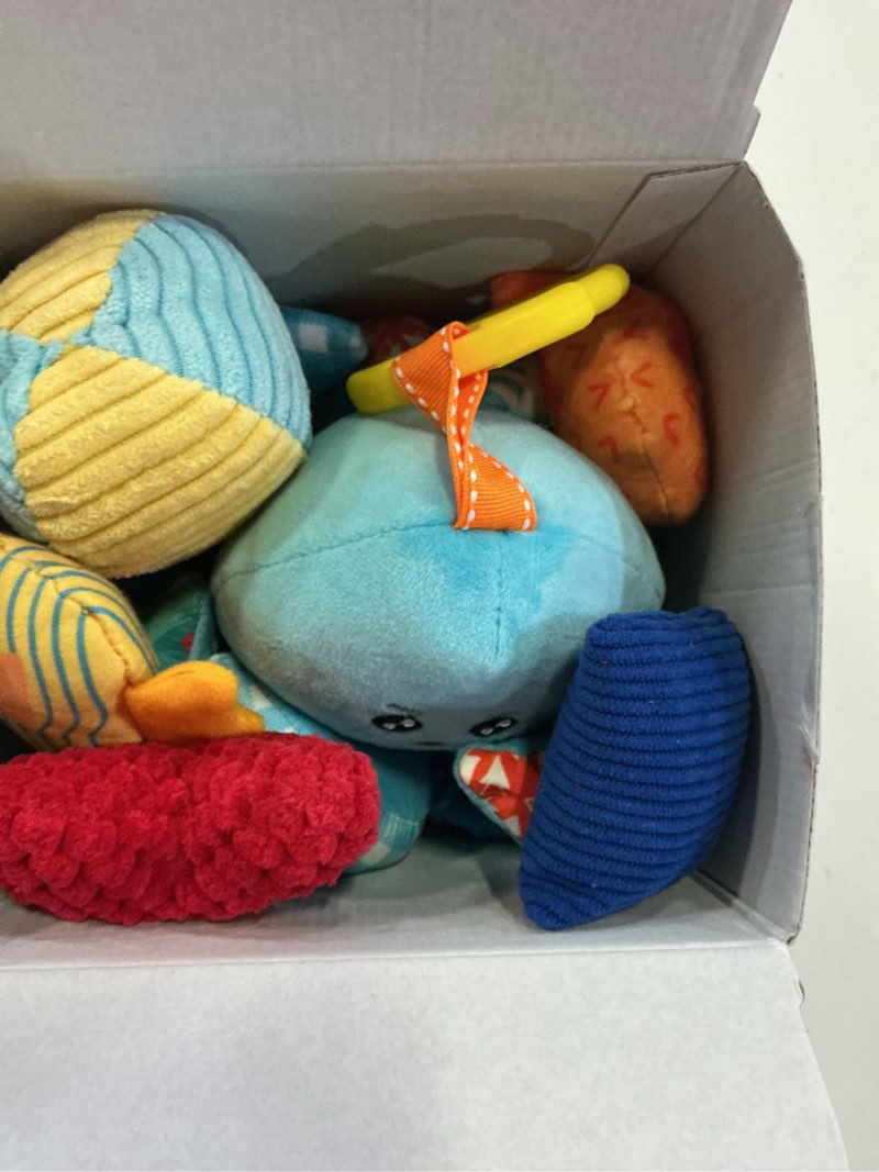 Condition photo showing Good Condition for hahaland baby toys 0-6 months - car seat toys octopus toy with pulling cords, squeaky, crinkle, rattle, mirror - 3 4 month old toys for babies infant sensory stroller carseat hanging toy for baby gym