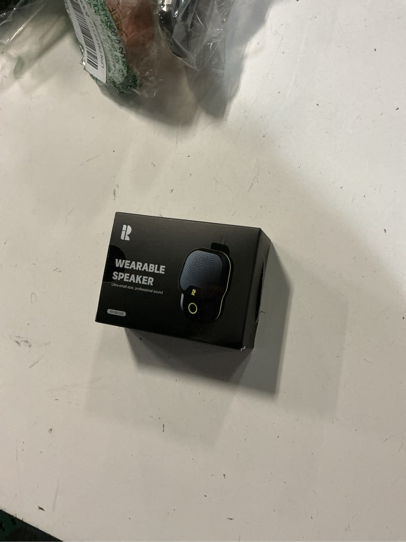 Condition photo showing New/Like New for Rythflo Wearable Bluetooth V5.3 Speaker, 30H Working Time Clip-On Wireless Jobsite Water-Resistant TWS Portable Speaker, IPX7 Waterproof, Built-in ENC Mic for Hands-Free Music/Calls Black