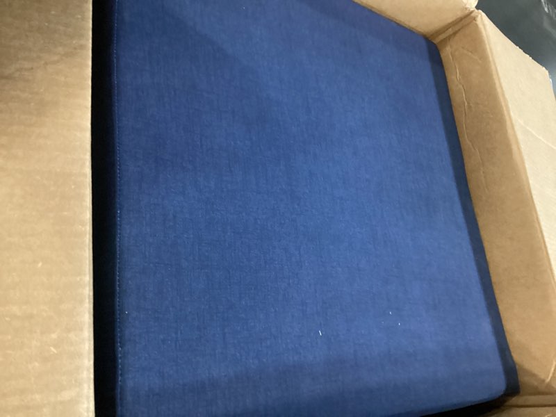 Condition photo showing Good Condition for arden outdoor foam deep seat cushion set, 24x24, premium high-density foam, never flattens, weather-proof for patio chair sofa couch, clark blue certi-pur foam clark blue 1 pack