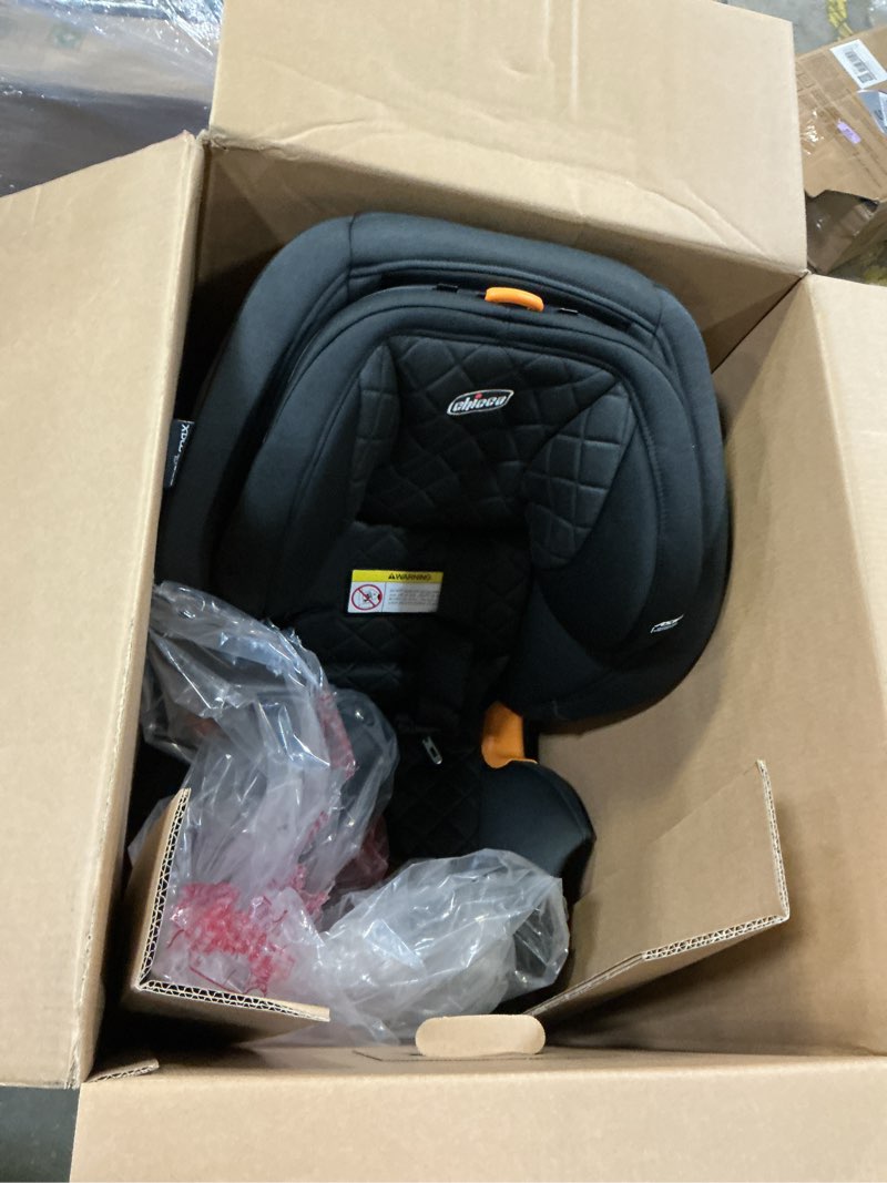 Condition photo showing New/Like New for Chicco OneFit Max ClearTex All-in-One Car Seat with LeverLock Installation, Slim Design, Convertible Car Seat, Seat for Infants and Children 5-100 lbs | Energy/Black OneFit Max Energy