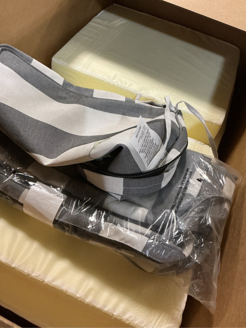 Condition photo showing Good Condition for Unimatta Square Corner Seat Cushions, 18.5\" x 16\" x 3\", Set of 4, Indoor Outdoor Water Repellent Uni Darkgray/Beige
