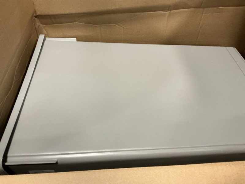 Condition photo showing As Is for winco ptc-23sg slender trash can, 23-gallon, gray,medium can gray