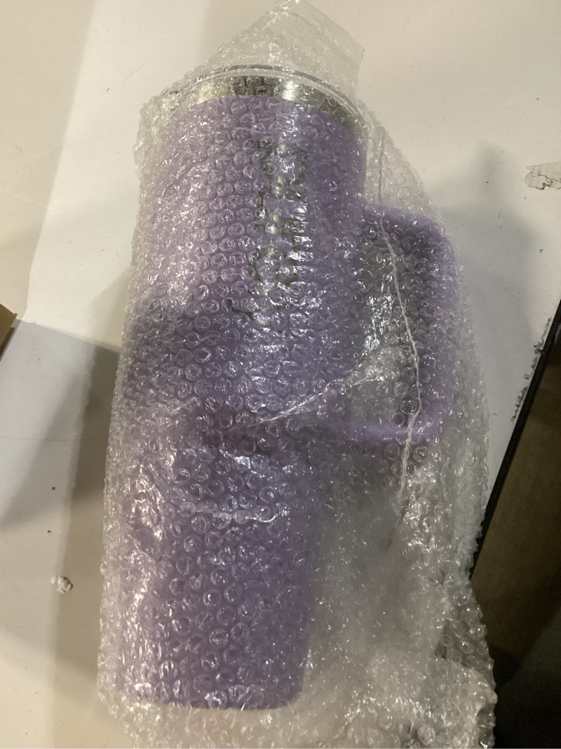 Condition photo showing Good Condition for PURELY 40 oz Ceramic Lined Insulated Tumbler with Handle, Leak Resistant 2-way Lid and Straw, Cerami (purple)