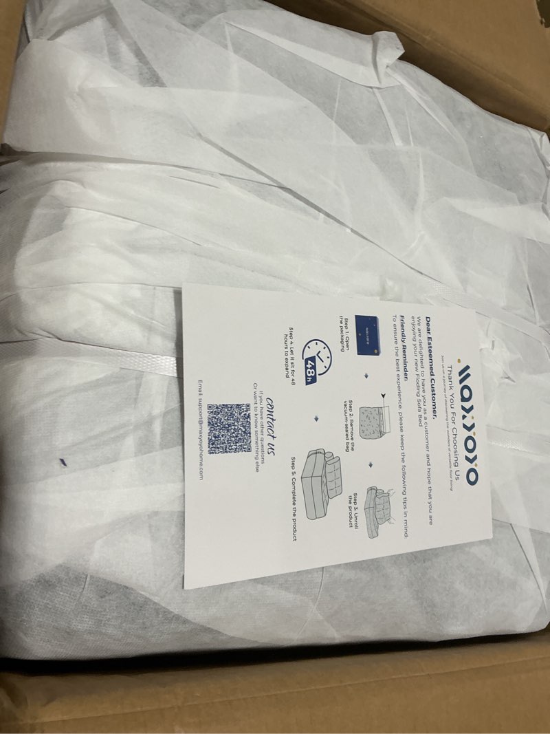 Condition photo showing Good Condition for MAXYOYO Folding Sofa Bed, L-Shaped Convertible Sofa Bed with Armrest Foldable Sleeper Sofa with Pillow, Portable Fold Out Chair Bed Comfy Floor Lounge for Living Room Bedroom, Dark Grey Single Dark Grey