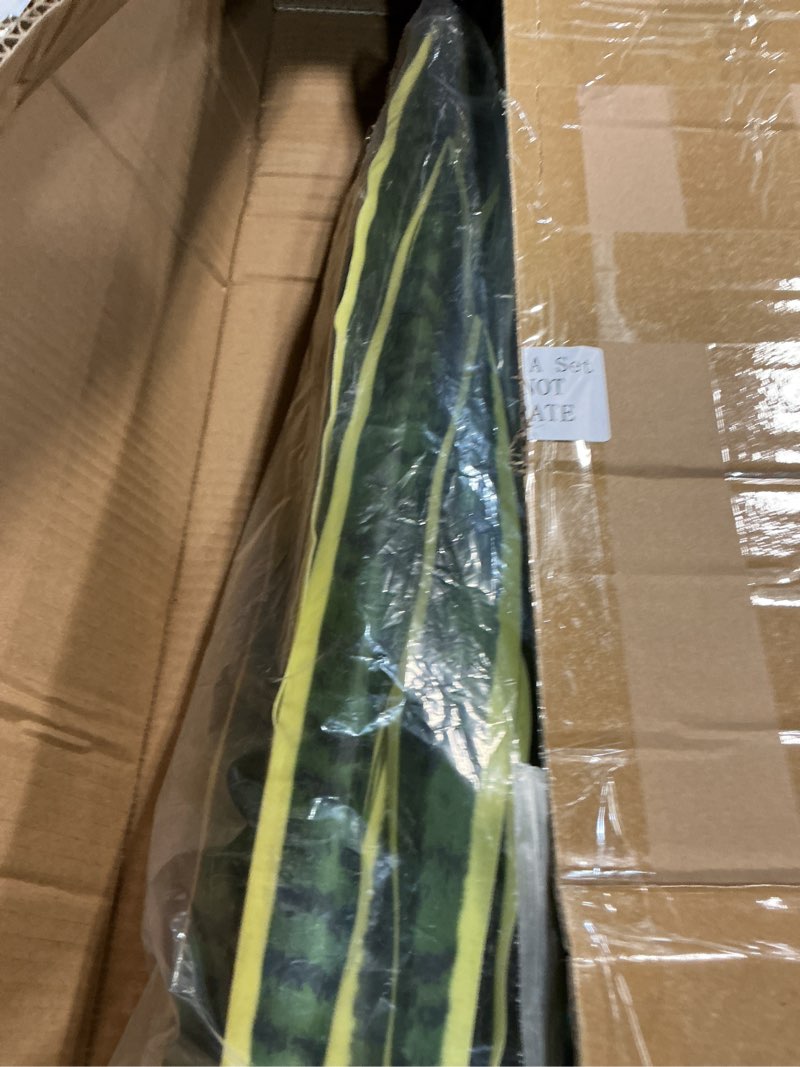 Condition photo showing Good Condition for Crowye 3 Pack 3.15 Ft Tall Artificial Snake Plant Faux Sansevieria Plant Large Fake Snake Bulk in Pot for Home Office Housewarming Gift 3 38 Inch