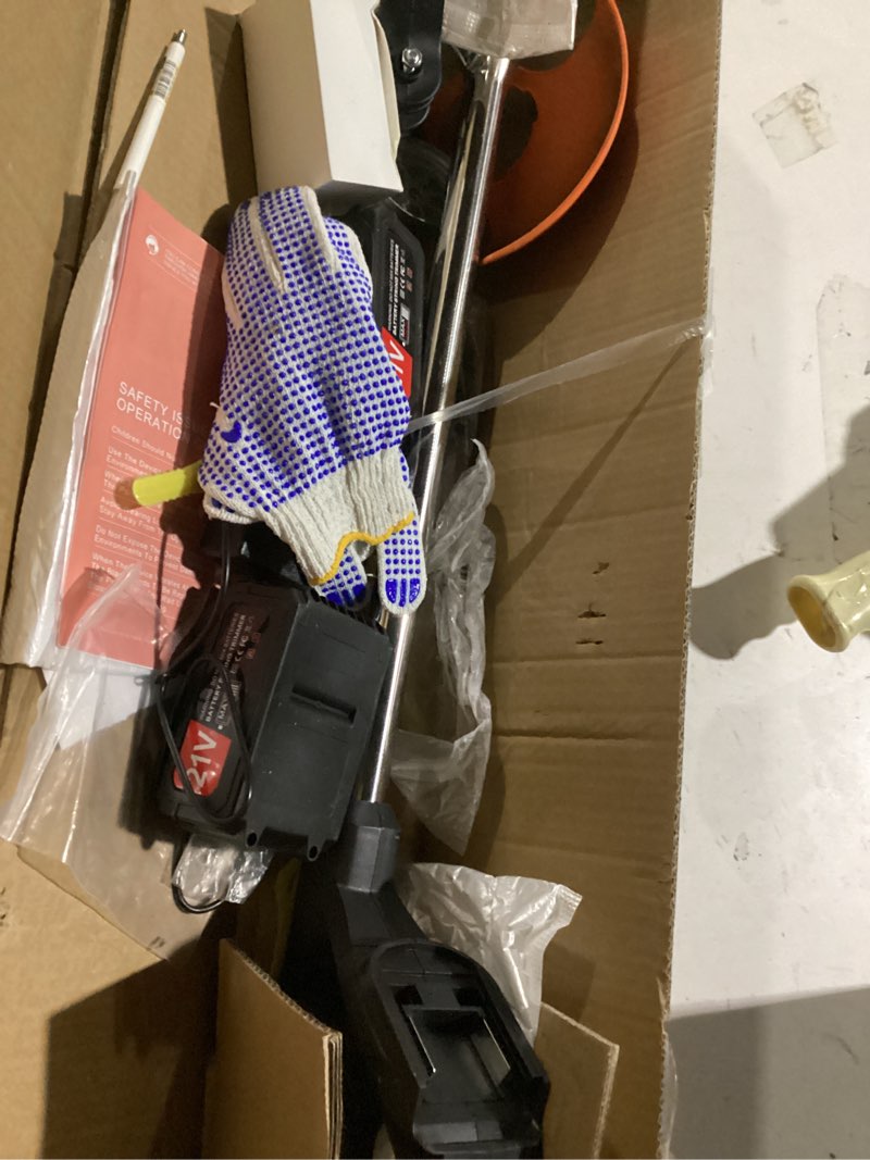 Condition photo showing As Is for worx cordless string trimmer & lawn edger, 12'' electric weed wacker with command feed, 20v weed eater with 5.5 lbs, 2 batteries & charger included, wg163