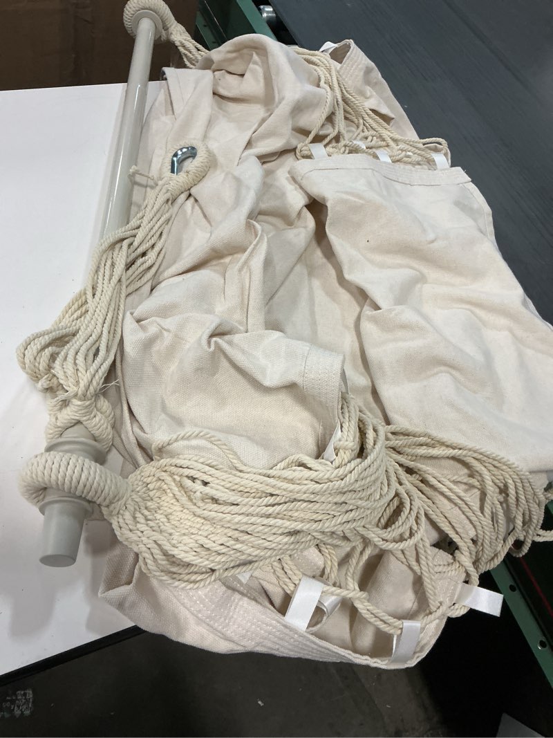 Condition photo showing As Is for Highwild Hammock Chair Hanging Rope Swing - Max 500 Lbs - Steel Spreader Bar with Anti-Slip Rings - for Any Indoor or Outdoor Spaces (Beige)