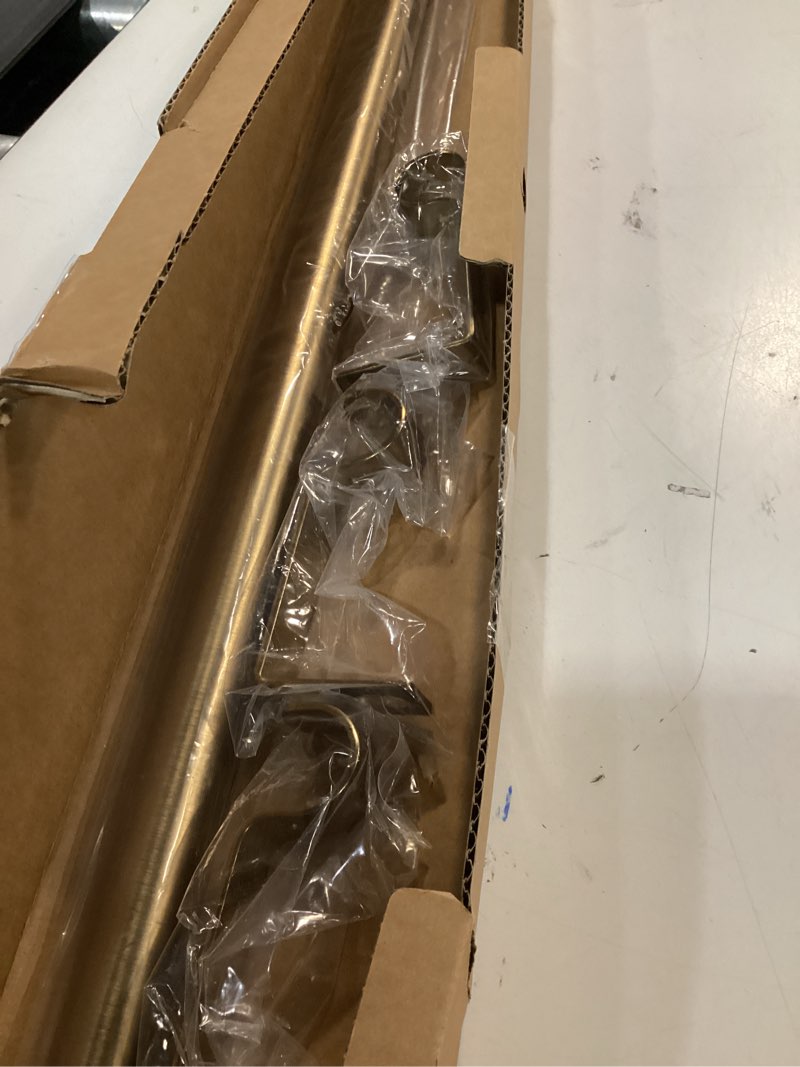 Condition photo showing Good Condition for Ivilon Drapery Window Curtain Rod - End Cap Style Design 1 Inch Pole. 48 to 86 Inch Color Warm Gold 48 to 86 in.