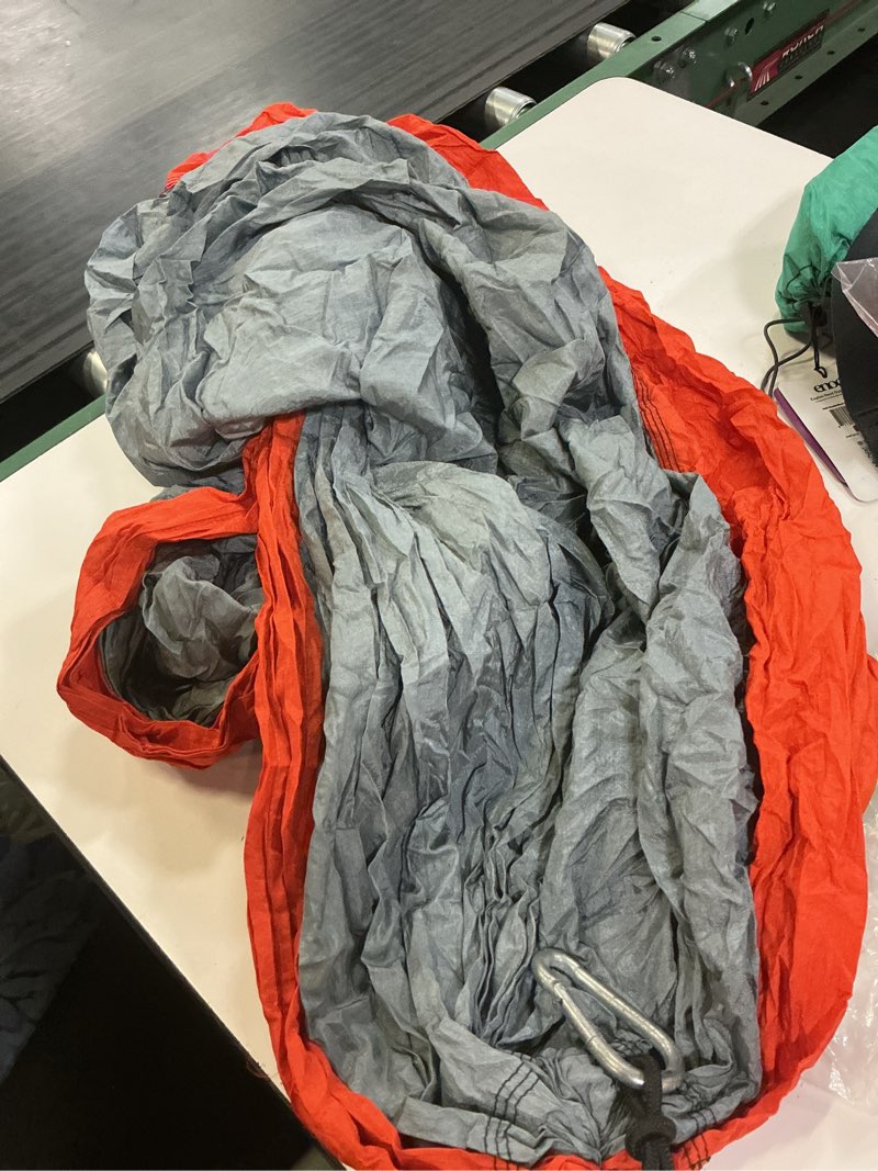 Condition photo showing As Is for eagles nest outfitters singlenest hammock in gray/orange