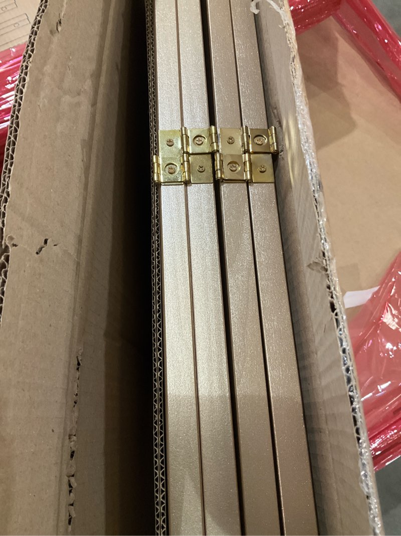 Condition photo showing As Is for roundhill furniture seto 4-panel 4 golden room divider screen, gold