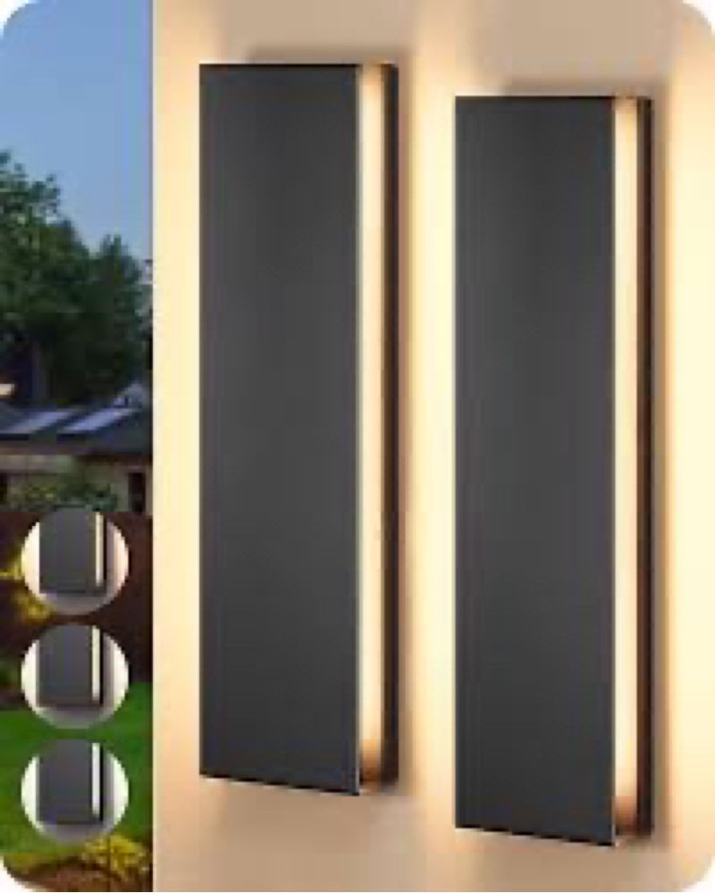edishine upgraded 2 pack 39.4" led outdoor wall light, linear modern exterior lighting fixtures, adj