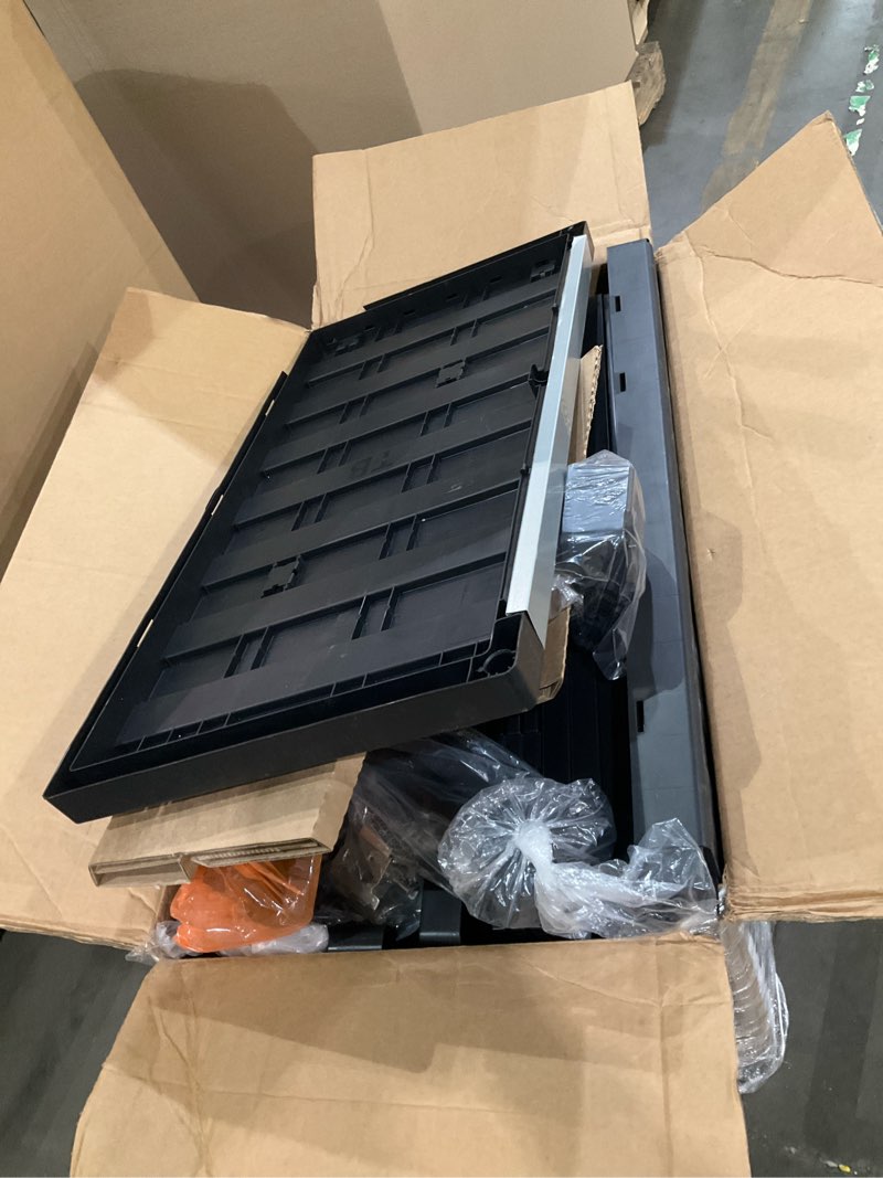 Condition photo showing Good Condition for keter premium one 35-in w x 74-in h x 18.5-in d freestanding plastic garage cabinet 