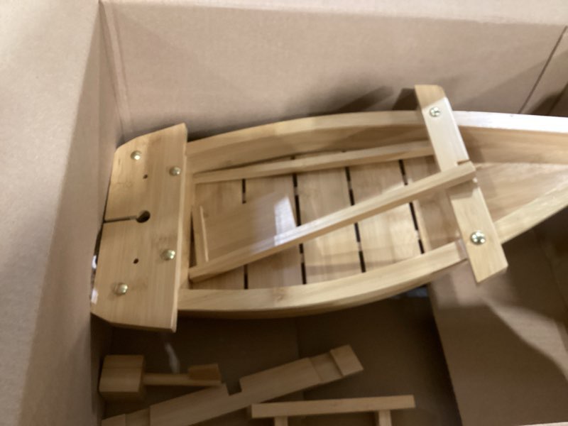 Condition photo showing Good Condition for WINIAER Wooden Sushi Boat Serving Tray, 20.5 Inch Sushi Plate for Restaurant or Home, Large Size Sushi Tray Serving Boat Plate for Restaurantware (52cm/20.5inch) 28" x 9.4" x 3"