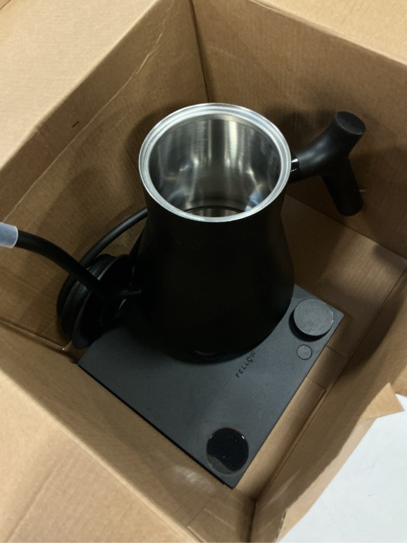 Condition photo showing Good Condition for Fellow Stagg EKG Pro Electric Gooseneck Kettle - Pour-Over Coffee and Tea, Quick Heating, Precise Temperature Control, Scheduling, Built-in Brew Timer, Matte Black, 0.9 Liter Matte Black EKG Pro