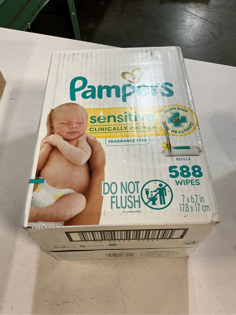 Condition photo showing New/Like New for pampers sensitive baby wipes - 588ct