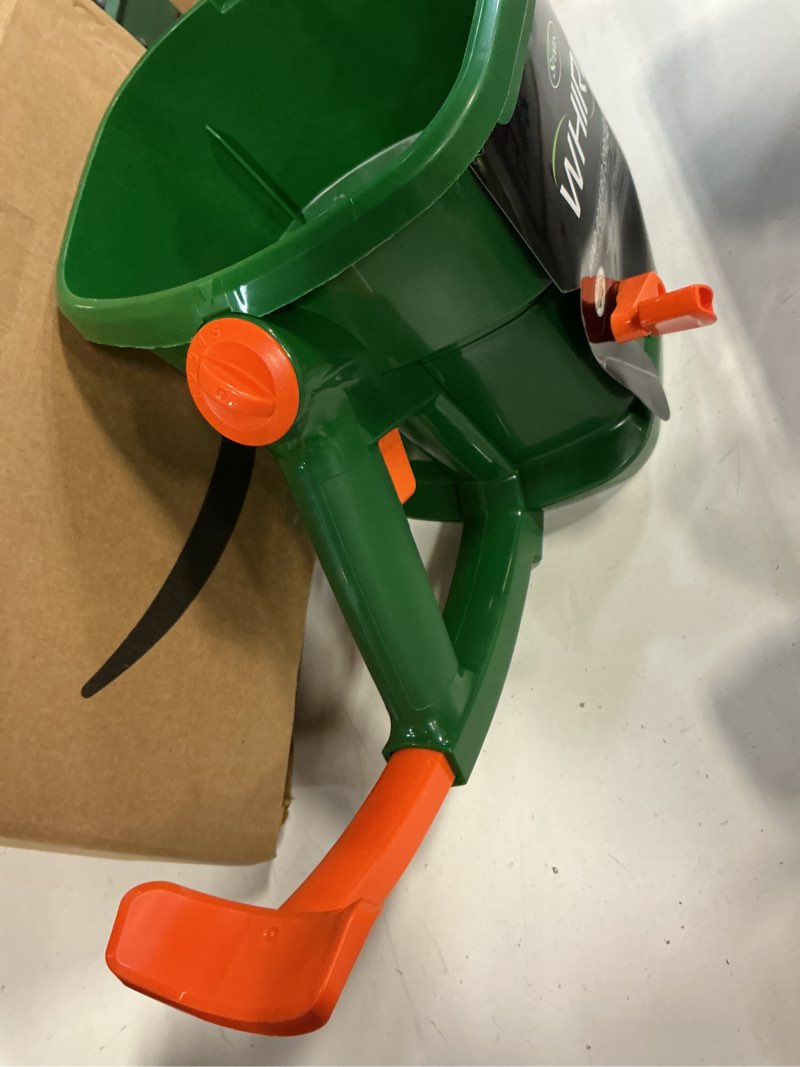 Condition photo showing Good Condition for Scotts Whirl Hand-Powered Spreader for Grass Seed, Fertilizer, Salt, Ice Melt, Handheld Spreader Holds up to 1,500 sq. ft. Product