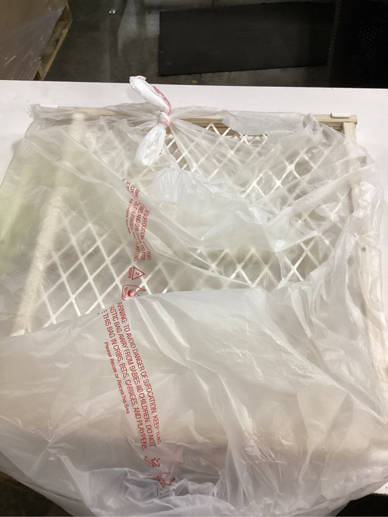 Condition photo showing As Is for toddleroo by north states - diamond mesh wooden baby gate: pressure mounted baby gate for doorways - adjustable 26.5 to 42 inches wide - 23 inches tall