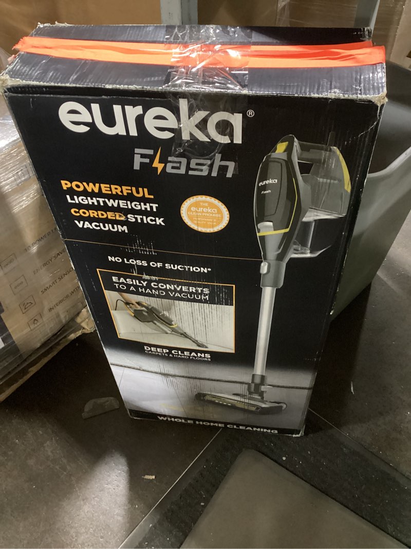 Condition photo showing As Is for Eureka Flash Lightweight Stick Vacuum Cleaner, 15KPa Powerful Suction, 2 in 1 Corded Handheld Vac for Hard Floor and Carpet, Black