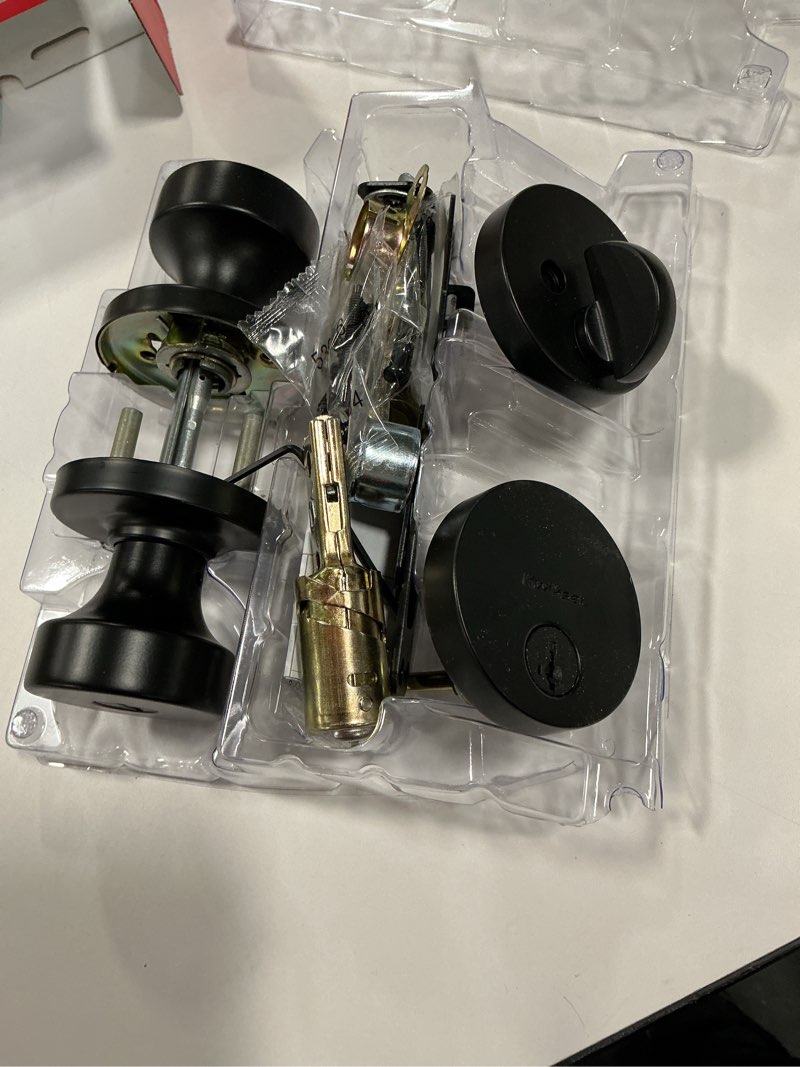 Condition photo showing Good Condition for Kwikset Pismo Matte Black Interior or Single-Cylinder Deadbolt and Keyed Entry Door