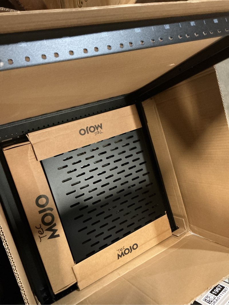 Condition photo showing Good Condition for tecmojo 12u open frame network rack for it & av gear, av rack floor standing or wall mounted,with 2 pcs 1u rack shelves & mounting hardware,network rack for 19\" networking,audio and video device