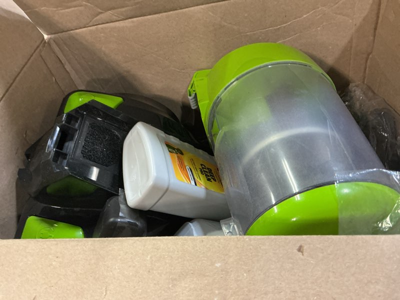 Condition photo showing As Is for Bissell 2156A Zing Canister Bagless Vacuum Zing Canister Lime