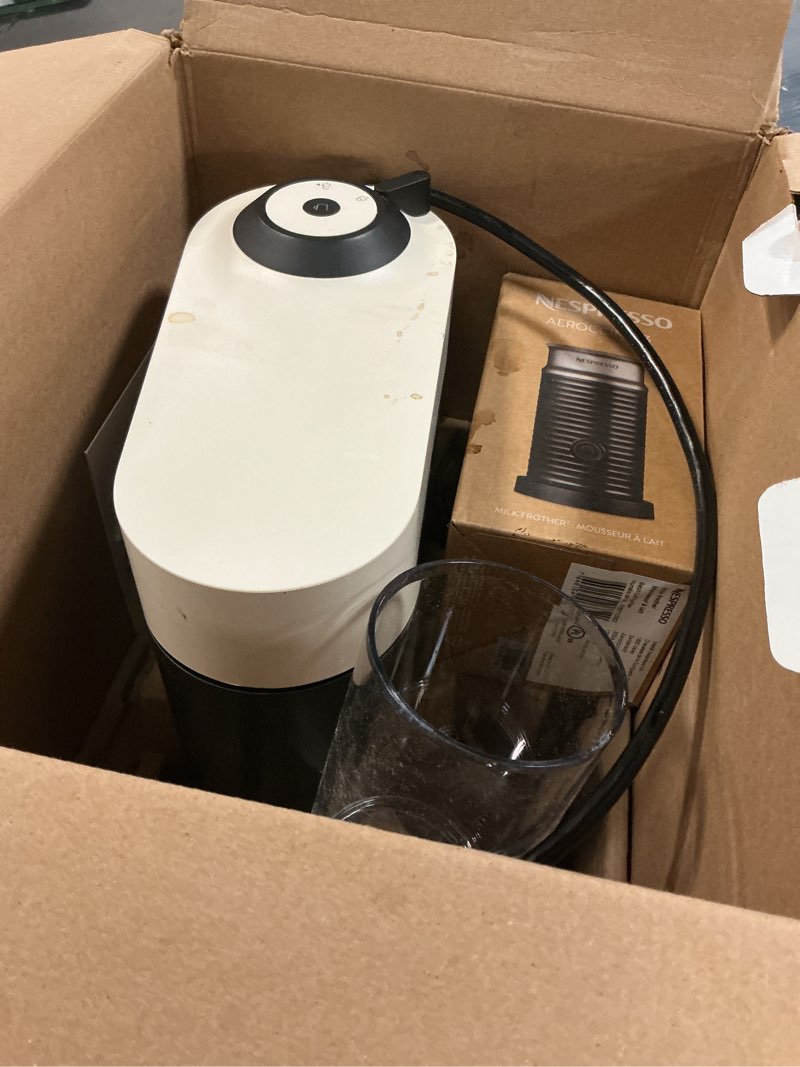 Condition photo showing As Is for Nespresso Vertuo Pop+ Coffee and Espresso Maker by Breville with Milk Frother, Coconut White