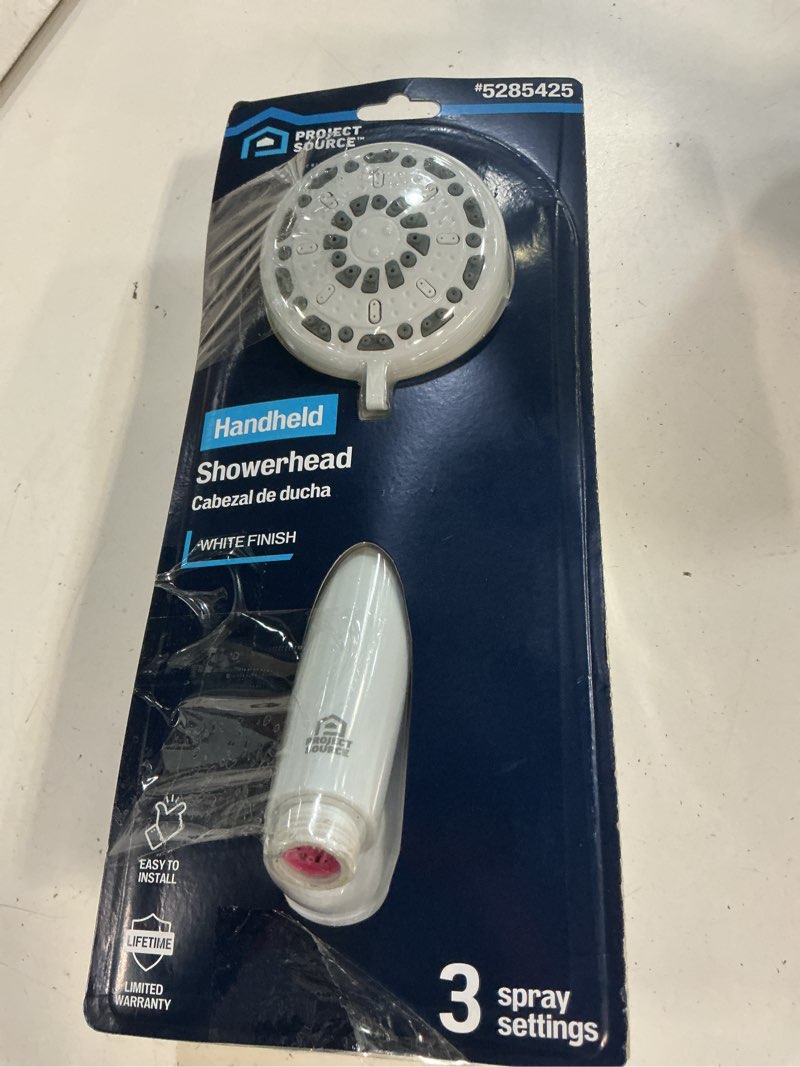 Condition photo showing Good Condition for project source 3.0 -spray white 2-in round handheld shower head 1.8 gpm