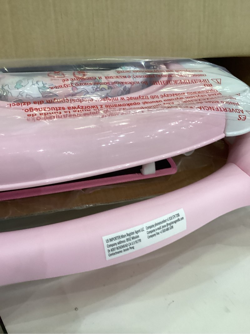 Condition photo showing Good Condition for 5 in 1 Foldable Baby Walker, Activity Baby Walker-Baby Bouncer, Rocker, Activity Center,Seat and Push Walker,Detachable Trampoline Mat, Adjustable Speed Rear Wheels and Height,Ages 6-18 Months(Pink)