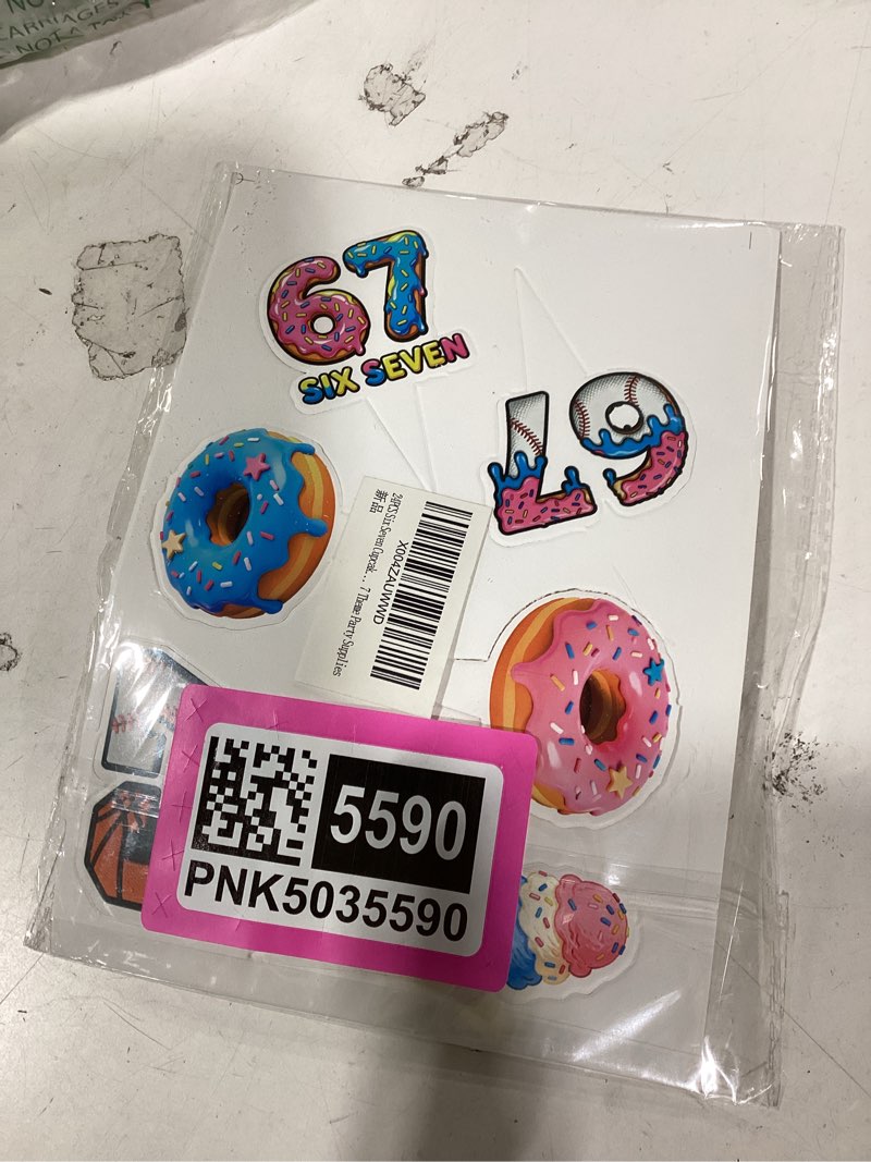 Condition photo showing New/Like New for 24pcs 6 7 cupcake toppers, funny 67 meme party decorations, viral six seven party favors for 6 7 meme theme & ice cream theme celebrations party supplies (12 designs, 2 each)