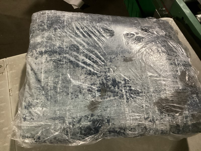 Condition photo showing As Is for Similar  to photo Area Rugs 10x14 Living Room: Washable Rug Modern Abstract Neutral Soft Non-Slip Low-Pile Indoor Large Carpet for Bedroom Dining Room Playroom Home Office (Blue Grey Brown, 10'x14') Bluegreybrown 10' x 14' (Rectangular)