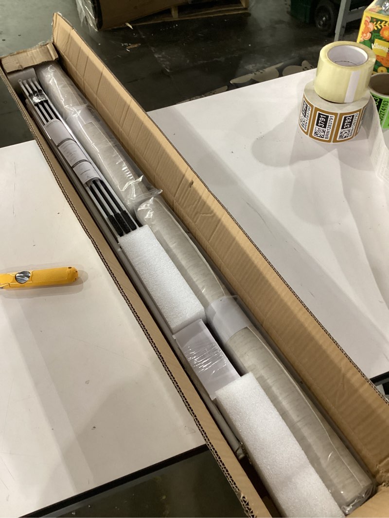 Condition photo showing New/Like New for Panel Track Blinds, Vertical Blinds for Sliding Glass Doors, Extendable Track from 45 3/4" to 82 5/8" W, Cuttable Panel Curtains up to 96 inches high, Linen Light Filtering Linen Light Filtering (45 3/4" - 82 5/8") W x 96"H