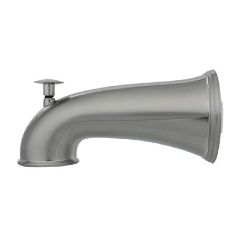 danco brushed nickel wall-mount universal fit bathtub spout with diverter