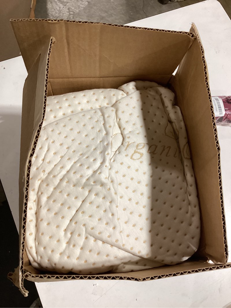 Condition photo showing As Is for luxury waterproof organic mattress protector king size - organic cotton breathable mattress pad cover - premium 380gsm 3d air fabric - deep pocket - jersey cotton skirt - fitted design smooth king