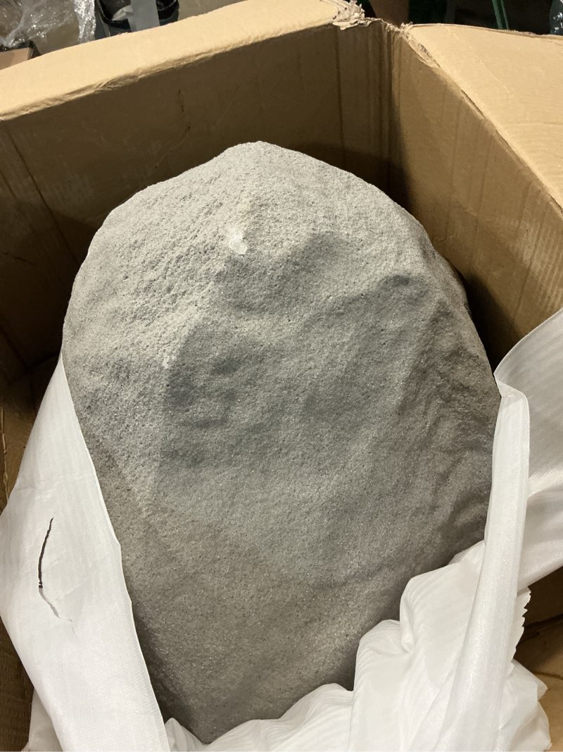 Condition photo showing Good Condition for vevor faux rock cover, outdoor fake rock well pump cover, realistic natural texture, lightweight & weather-resistant artificial boulder for landscaping garden yard décor, dark grey, medium size irregular oval/medium/dark grey