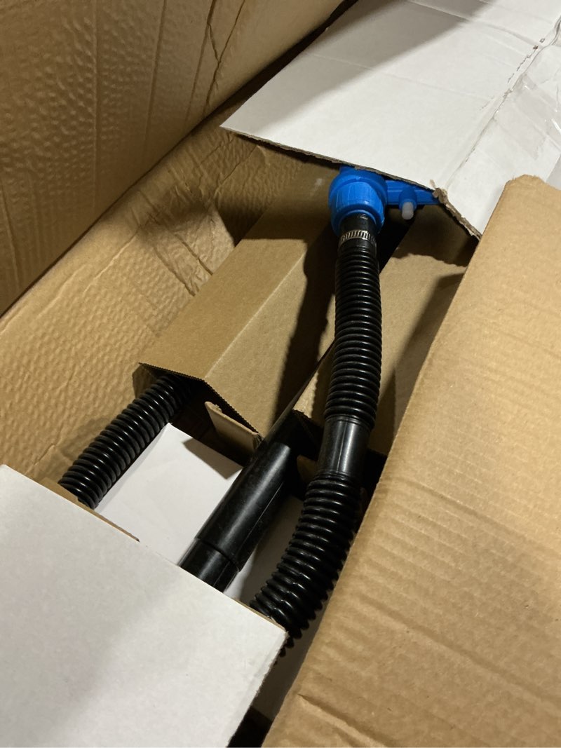 Condition photo showing As Is for electric drum barrel pump, 110v-240v ac/ 12v dc power, 55 gallon electric transfer pumps with 2-inch bung adapter, 5 gpm flow rate, suitable for def, diesel, water, antifreeze
