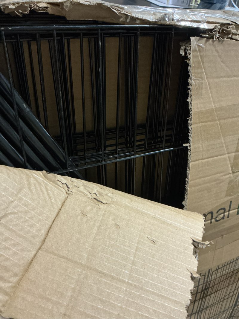 Condition photo showing As Is for 10 panels no dig decorative outdoor garden fence with gate for yard, 48 in(h) x 26.25ft(l) animal barrier fencing rustproof metal wire panel border for dog, rabbits, and patio temporary ground stakes 10 panels-48 in(h) x 26.25 ft(l) with gate