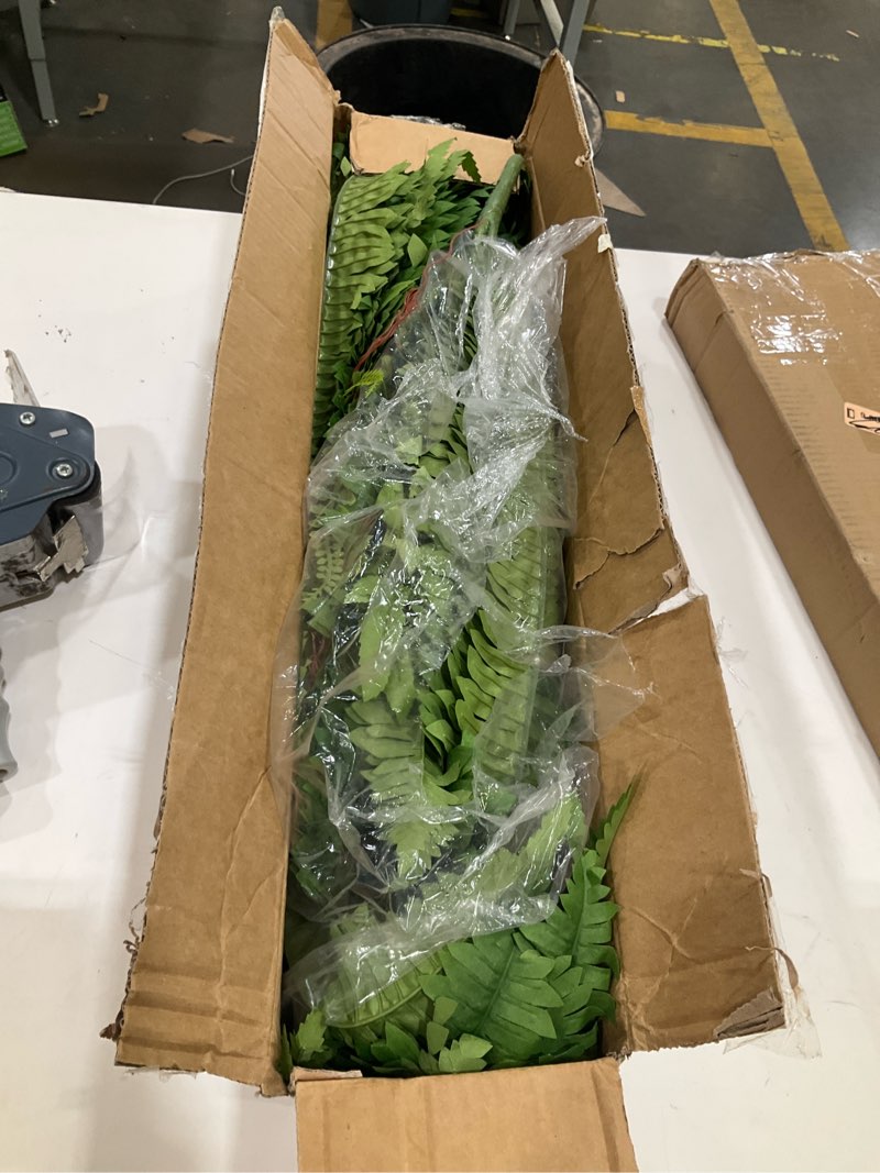 Condition photo showing Good Condition for cqure 45" fake ferns artificial plants large,set of 2 artificial boston ferns faux hanging fake plants for outdoors planter home garden decor,60 branches 45'' 60 leaves-2pcs