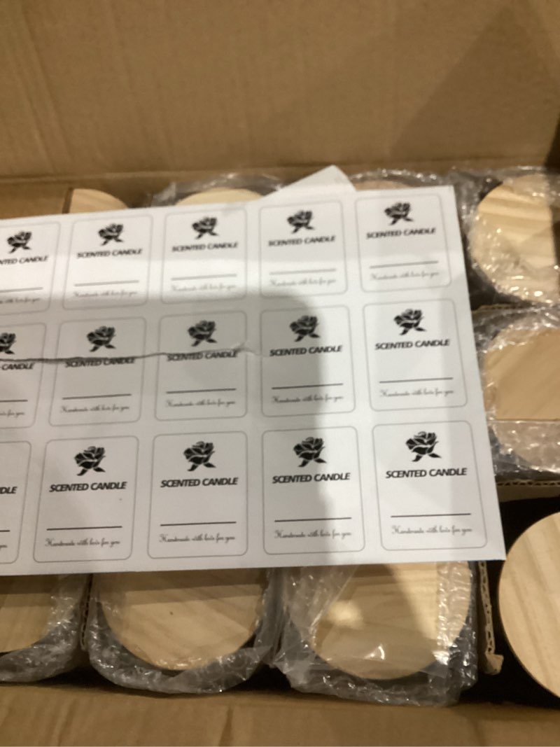 Condition photo showing Good Condition for 10 OZ Thick Candle Jars for Making Candles 15 Pcs, Empty Jars with Wood Lids for Candle Making, Sample Container, Red Clear Red 10oz