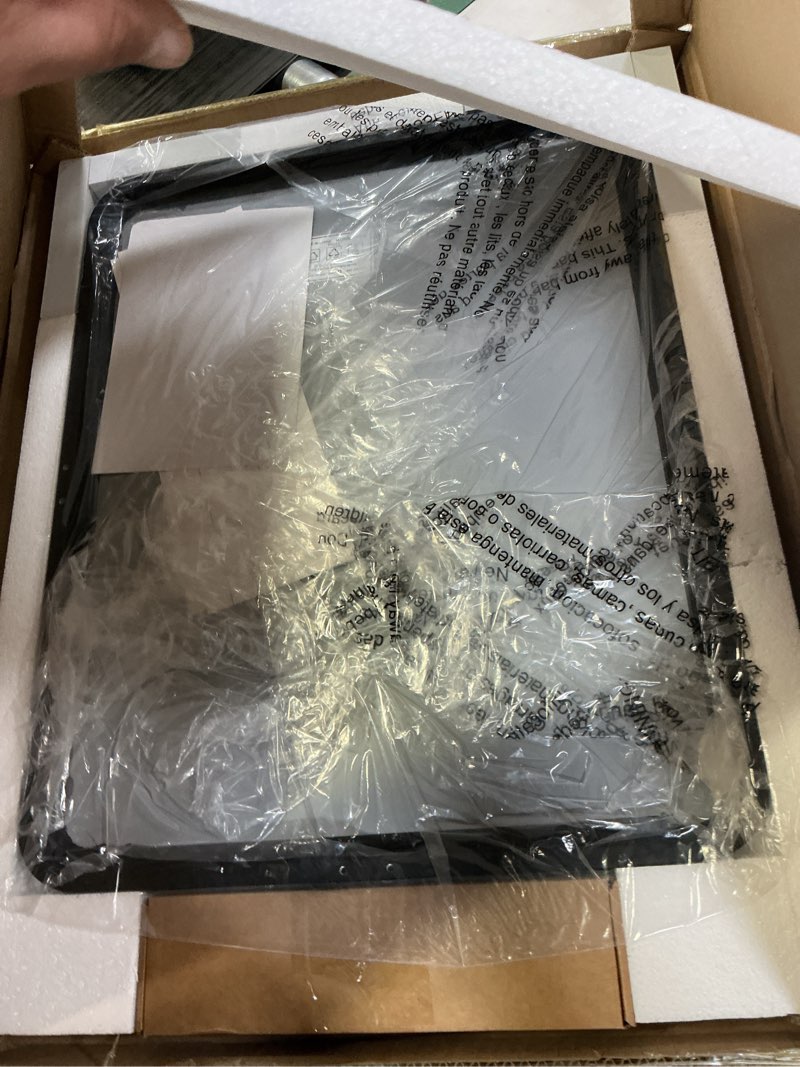 Condition photo showing Good Condition for TETOTE Pivot Mirror for Bathroom 16 x 20 Matte Black Tilt Beveled Rectangle Metal Framed Pivoting Bathroom Vanity Mirror, Modern Farmhouse Adjustable Tilting Wall Mirror, Horizontal/Vertical 20"L x 16"W Matte Black