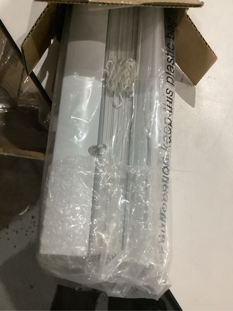 Condition photo showing As Is for LazBlinds Cordless White 1" Room Darkening Vinyl Mini Blinds, 33" W X 48" H Horizontal Window Blinds for Home, Cordless Shades for Indoor Windows White 33"W X 48"H