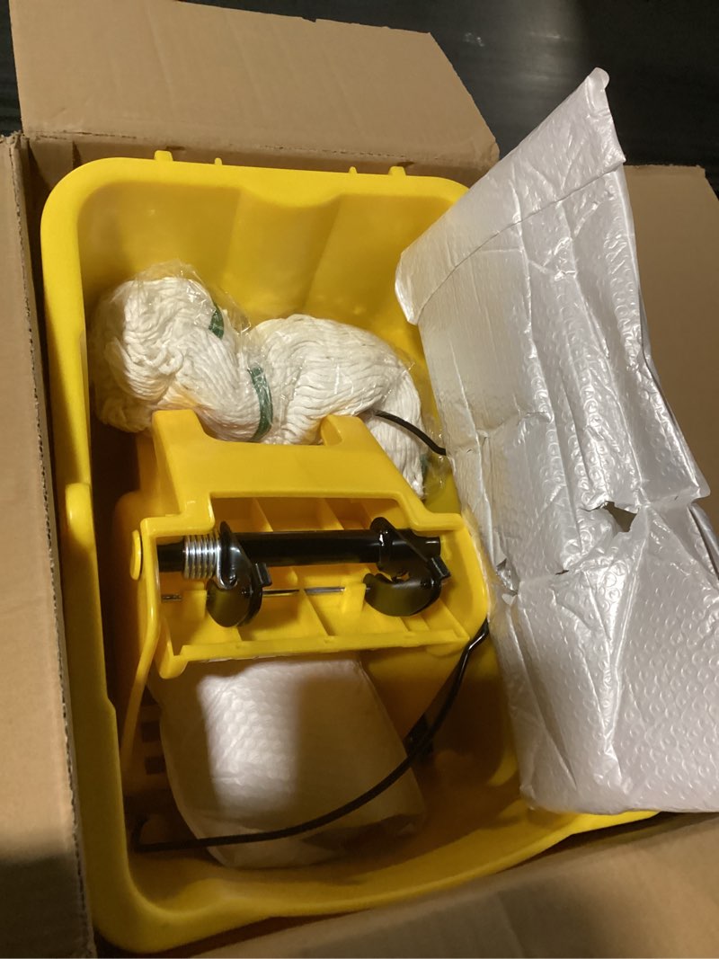 Condition photo showing Good Condition for Commercial Mop Bucket with Side Press Wringer on Wheels, Including One Commercial Mop, 35 Quart, Yellow