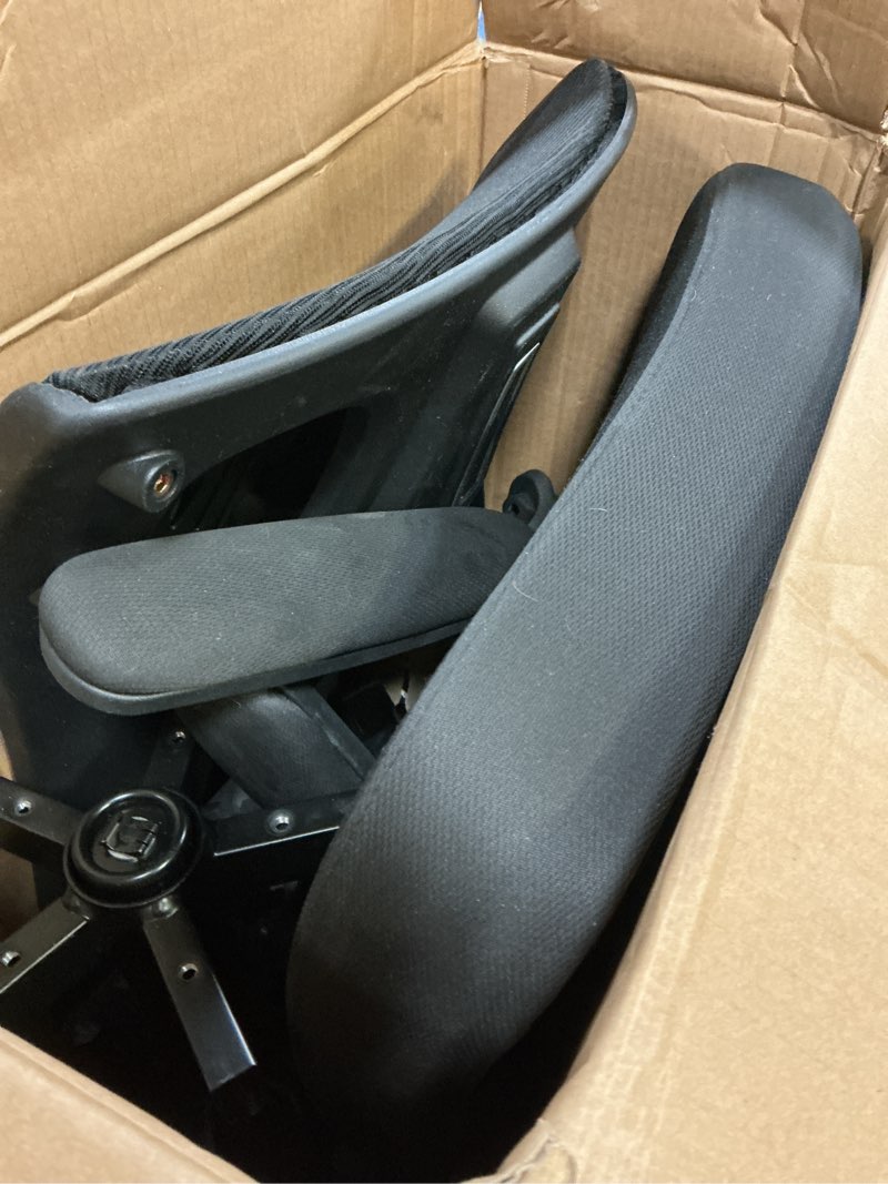 Condition photo showing As Is for office chair, ergonomic desk chairs 330lbs capacity high back mesh computer chair with flip-up armrests, comfy work chair with adjustable lumbar support, rolling chair black one size