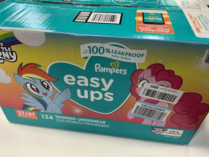 Condition photo showing New/Like New for pampers training pants - easy ups girls & boys - size 3t-4t, 124 count, peppa pig potty underwear (packaging may vary) 3t-4t 124