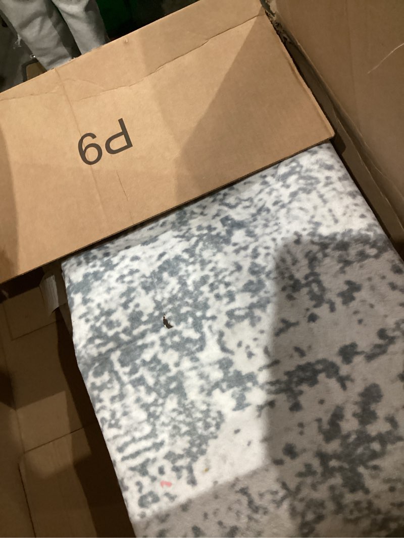 Condition photo showing As Is for 8x10 area rugs for living room - washable rug modern abstract soft large neutral non-slip carpet indoor floor stain resistant thin carpets for bedroom dining room farmhouse nursery home office grey grey 8' x 10' (rectangular)