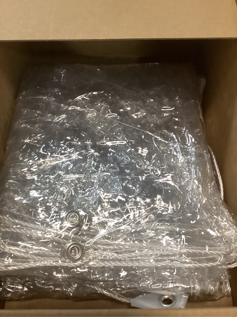Condition photo showing Good Condition for Clear Tarp 3x6ft Clear Tarps Heavy Duty Waterproof 14mil Thicken Clear Tarps with Grommets,Outdoor Garden Rainproof Covering,for Covering Henhouse Porch Canopy Plant Camping 3' x 6'