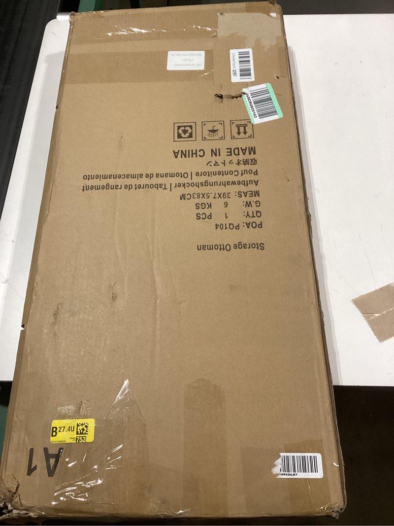 Condition photo showing Good Condition for BRIAN & DANY 30 Inches Folding Storage Ottoman Bench, Ottoman with Storage Bench for Bedroom, Living