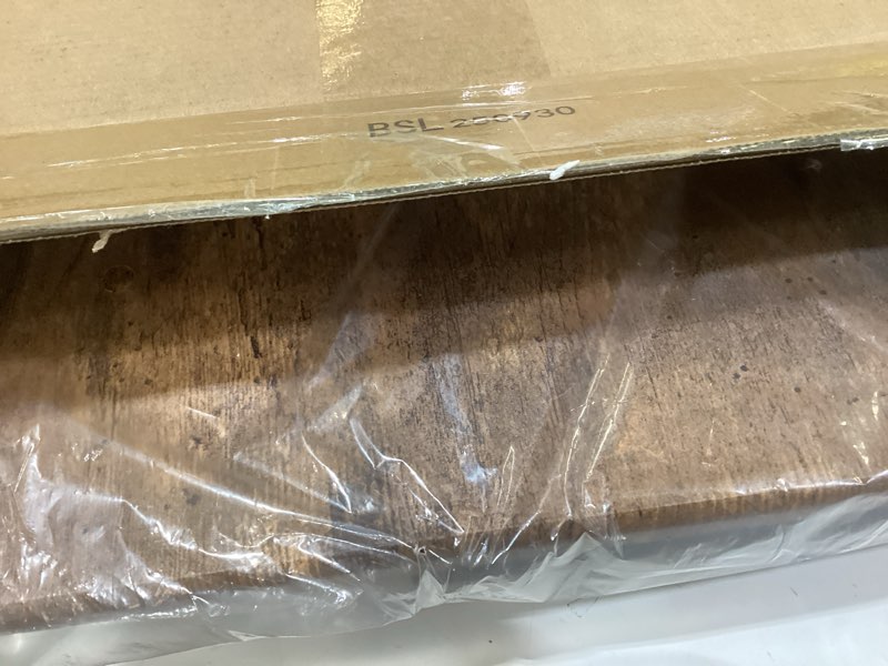 Condition photo showing New/Like New for Adjustable Folding TV Tray Table,TV Dinner Small Foldable C-Shaped End Table for Eating,6 Height Adjustable Slide Under Couch Side with Sturdy MDF Top,No Assembly(Brown) Brown 1PC