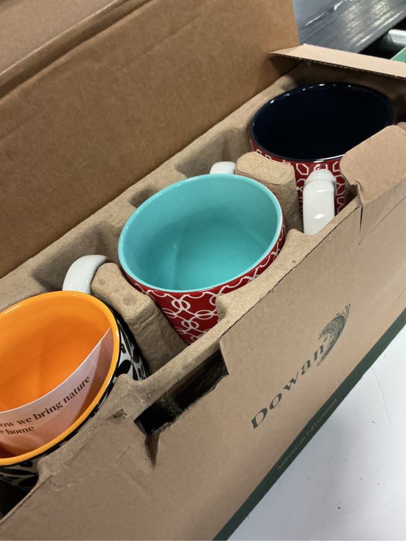 Condition photo showing Good Condition for dowan coffee mugs set of 6, 16 oz large porcelain mug, ceramic tea cups with handle for men women, mug gift set, housewarming wedding gift vibrant color 16 oz